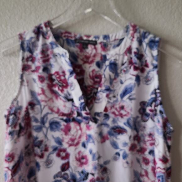 Adrianna Papell Floral Pullover Blouse SZ Small Office Work‎ Career Travel - Picture 10 of 10
